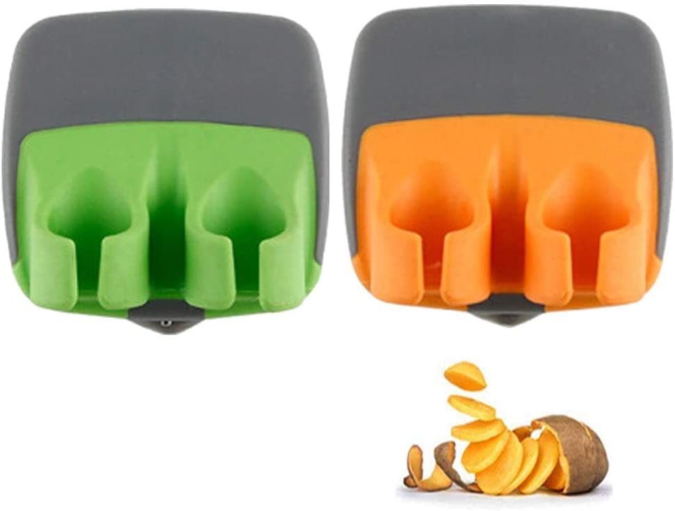Hand Vegetable Peeler Palm Peeler Rubber Finger Grips Comfortable (Set Of 2)