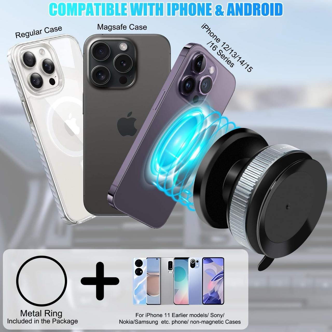 Magnetic Vacuum Suction Phone Holder
